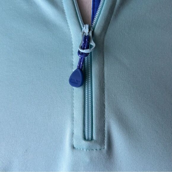 Vineyard Vines Pastel Robin’s Egg Blue Quarter Zip Long Sleeve Pullover - Large - Picture 6 of 9